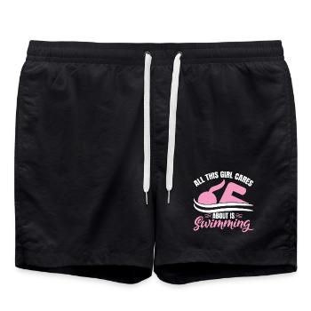 Schwimmer Mädchen - Badeshorts - Schwarz - Vorne - AI Model Male 185 light (185cm)