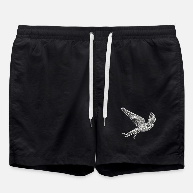 Falke im Flug - Badeshorts - Schwarz