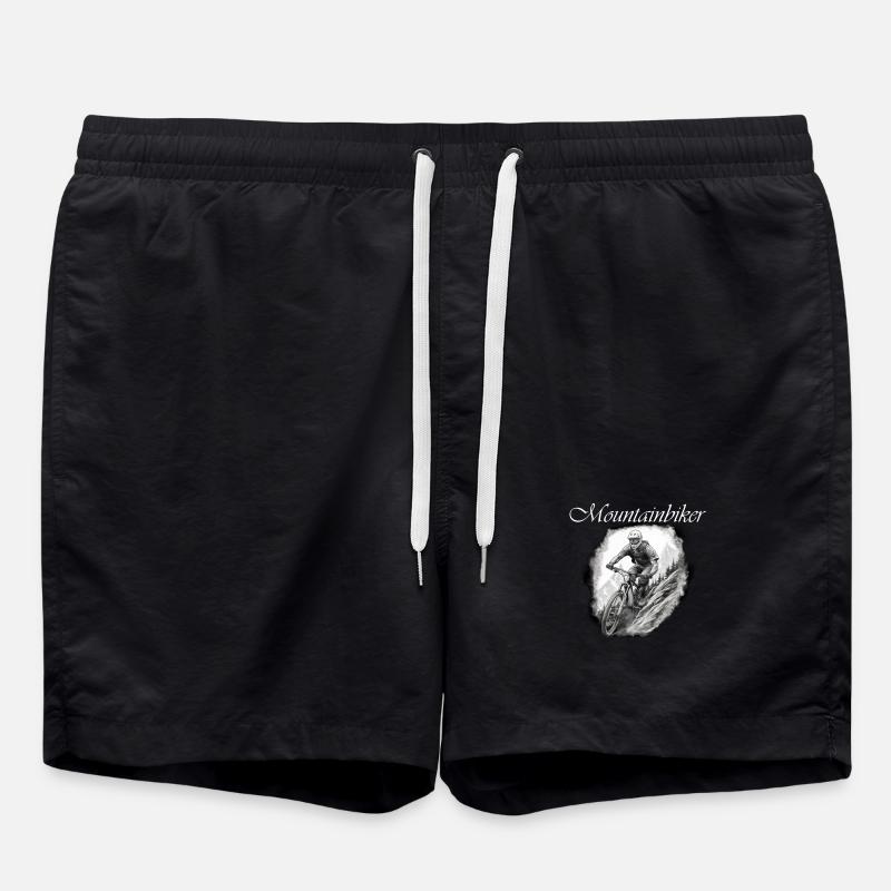 Mountainbiker weiß - Badeshorts - Schwarz