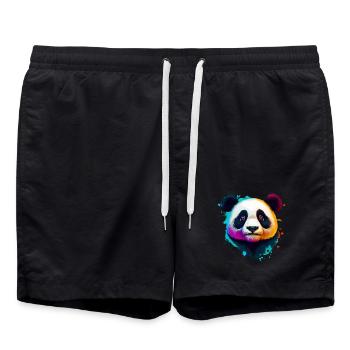 Panda - Badeshorts - Schwarz - Vorne - AI Model Male 185 light (185cm)
