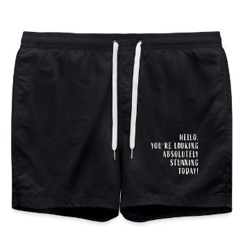 Hello You're looking absolutely stunning today! - Badeshorts - Schwarz - Vorne - AI Model Male 185 light (185cm)