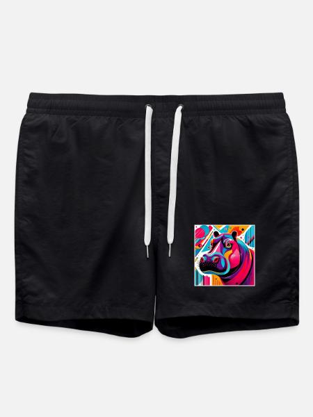Nilpferd - Badeshorts - Schwarz