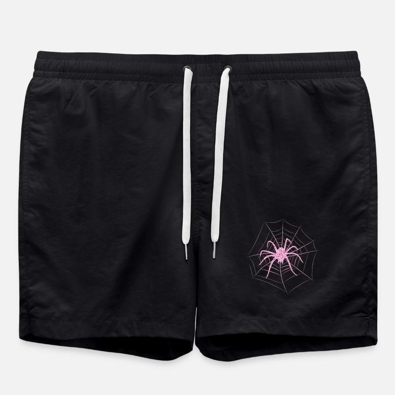 Spinne im Netz Halloween - Badeshorts - Schwarz