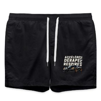 Voiture sport et lettres dynamiques - Short de bain - noir - Devant - AI Model Male 185 light (185cm)