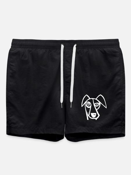 Funny White Dog - Swim Trunks - black