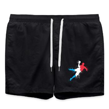 Équipe de France de handball Explosion de handballeurs Championnat d’Europe - Short de bain - noir - Devant - AI Model Male 185 light (185cm)