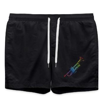 Trompete - Badeshorts - Schwarz - Vorne - AI Model Male 185 light (185cm)