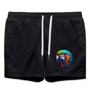 Papagei - Badeshorts - Schwarz - Vorne - AI Model Male 185 light (185cm)