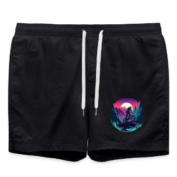 VTT Vaporwave - Short de bain - noir - Devant - AI Model Male 185 light (185cm)