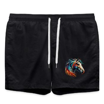Horse - Swim Trunks - black - Front - AI Model Male 185 light (185cm)