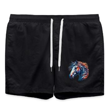 Pferd - Badeshorts - Schwarz - Vorne - AI Model Male 185 light (185cm)