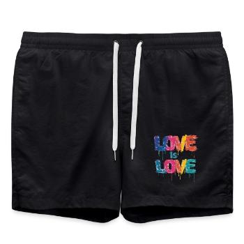 Farbenfrohes Graffiti mit Love Schriftzug - Badeshorts - Schwarz - Vorne - AI Model Male 185 light (185cm)