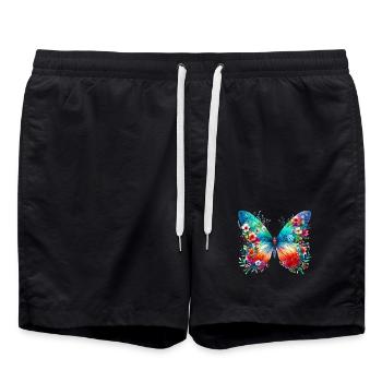 Schmetterling - Badeshorts - Schwarz - Vorne - AI Model Male 185 light (185cm)
