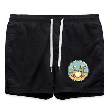 Illustration de batterie - Short de bain - noir - Devant - AI Model Male 185 light (185cm)