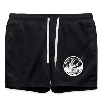 Dessin de pêche - Short de bain - noir - Devant - AI Model Male 185 light (185cm)