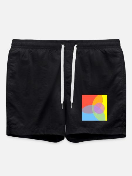 Farbenspiele Muster - Badeshorts - Schwarz