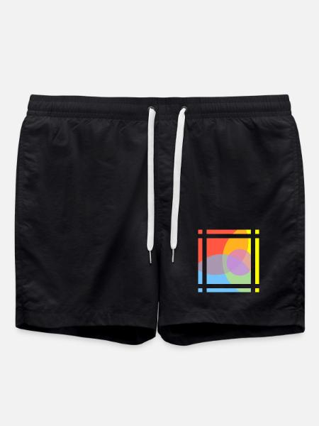 Geometric play of colours - Swim Trunks - black