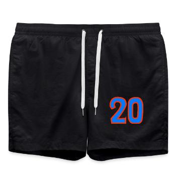 20. 20 JAHRE. 20-JÄHRIGES JUBILÄUM. 20-JÄHRIGES JUBILÄUM. - Badeshorts - Schwarz - Vorne - AI Model Male 185 light (185cm)