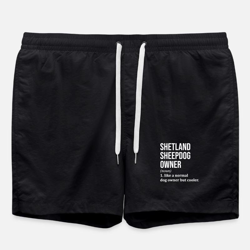 Shetland Sheepdog - Swim Trunks - black