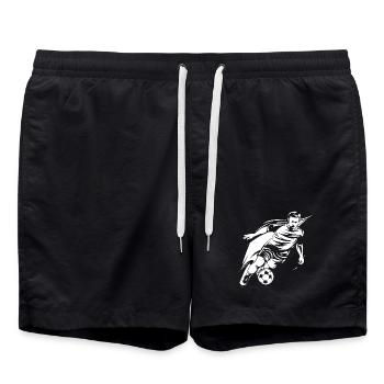Fußballer Skizze - Badeshorts - Schwarz - Vorne - AI Model Male 185 light (185cm)