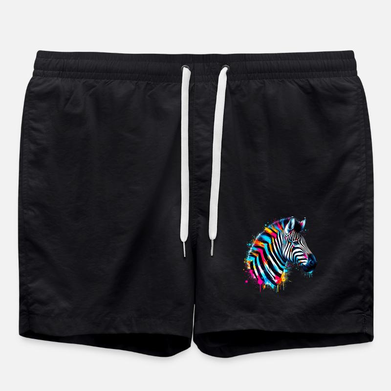 Zebra - Swim Trunks - black