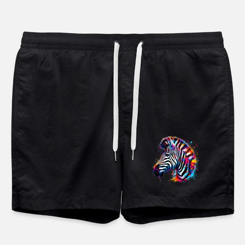 Zebra - Badeshorts - Schwarz