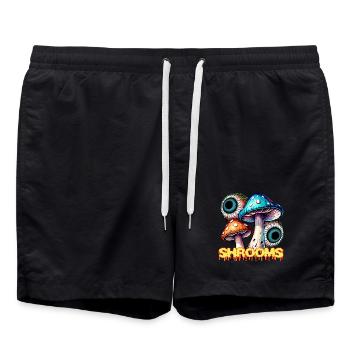 Psychedelic Mushrooms Eye Illusion Art - Swim Trunks - black - Front - AI Model Male 185 light (185cm)