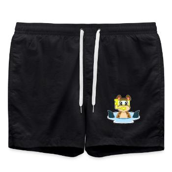 Erdmännchen Taucher Haiflosse Tauchen - Badeshorts - Schwarz - Vorne - AI Model Male 185 light (185cm)