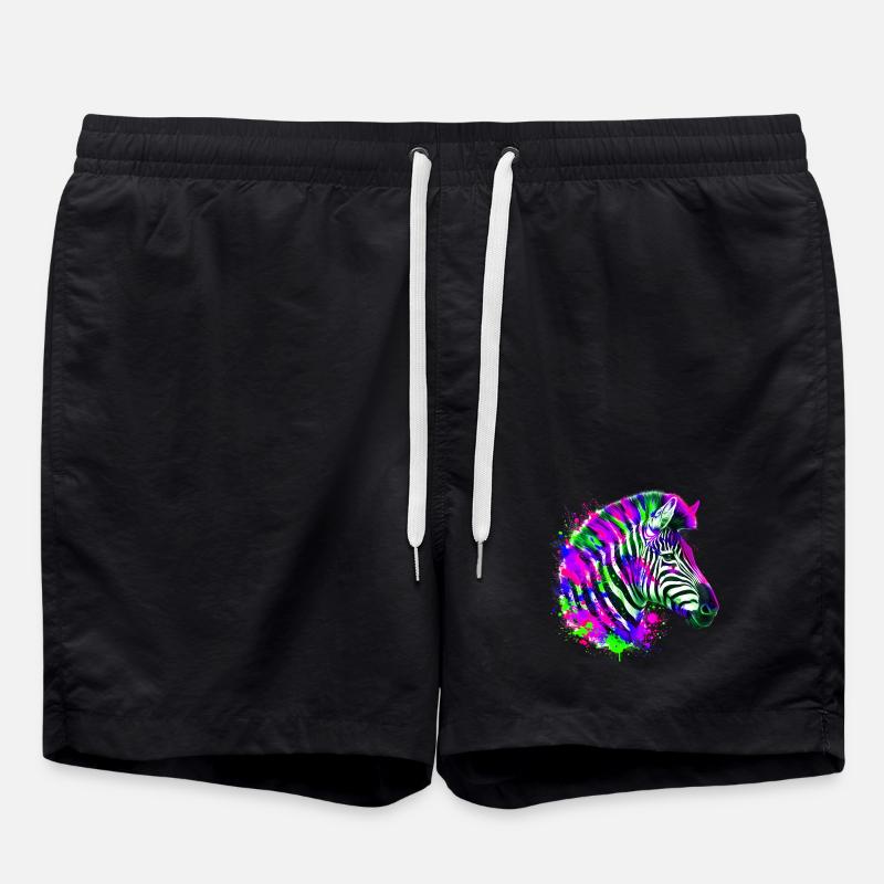 Zebra - Swim Trunks - black