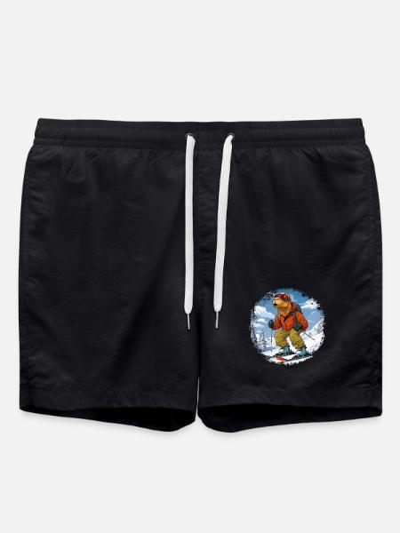 Camel Skier - Swim Trunks - black