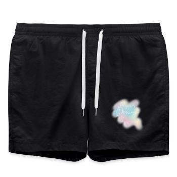 Dreamy – Esthétique aquarelle pastel - Short de bain - noir - Devant - AI Model Male 185 light (185cm)
