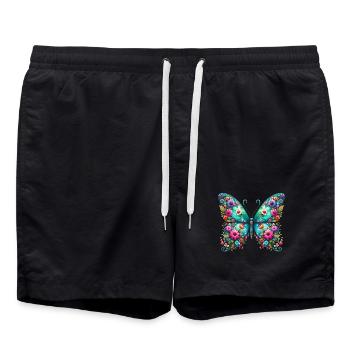 Schmetterling - Badeshorts - Schwarz - Vorne - AI Model Male 185 light (185cm)