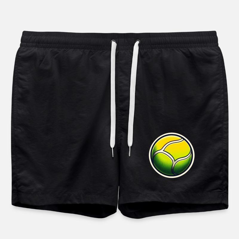 Balle de tennis Vert Jaune - Short de bain - noir
