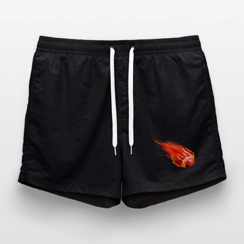 Glowing Asteroid with Fire Tail – Power Design Swim Trunks