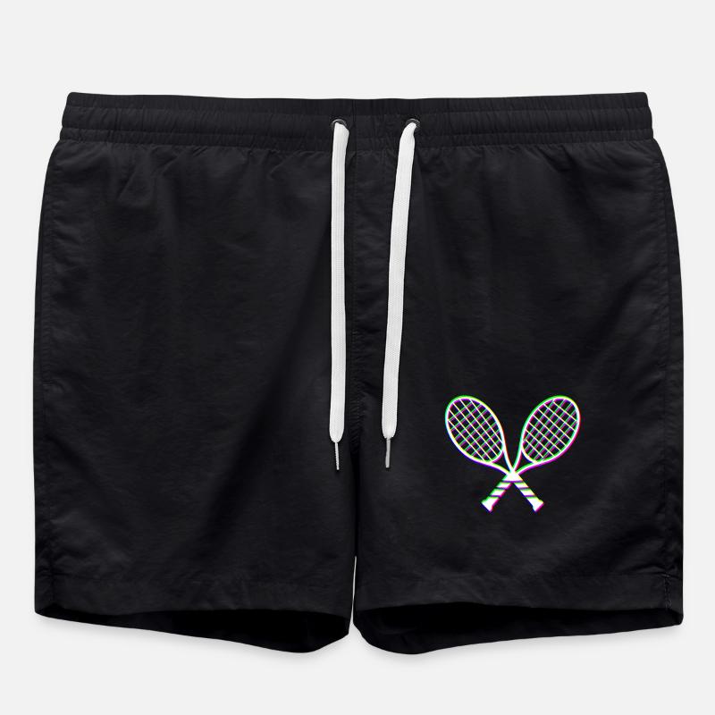 Tennis Glitch effect racket - Swim Trunks - black