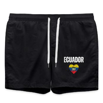 J’aime l’Équateur, drapeau de l’Équateur - Short de bain - noir - Devant - AI Model Male 185 light (185cm)