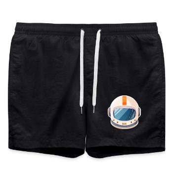 Retro space helmet - Swim Trunks - black - Front - AI Model Male 185 light (185cm)