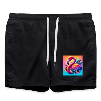 flamingo - Swim Trunks - black - Front - AI Model Male 185 light (185cm)