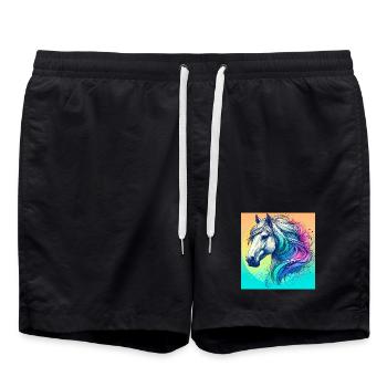 horse - Swim Trunks - black - Front - AI Model Male 185 light (185cm)