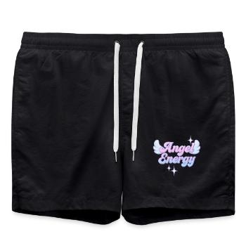 Angel Energy / Y2K Design - Badeshorts - Schwarz - Vorne - AI Model Male 185 light (185cm)