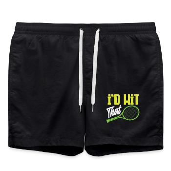 I Beat The Tennis Player Humor - Swim Trunks - black - Front - AI Model Male 185 light (185cm)