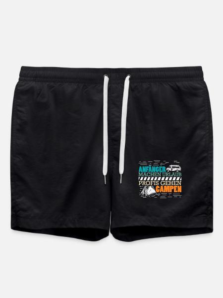 Camper Camping Caravan Saying - Swim Trunks - black