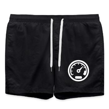 Speedometer Kmh Speed Icon - Swim Trunks - black - Front - AI Model Male 185 light (185cm)