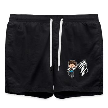 Bretagne Garçon Costume Breton Drapeau Gwenn ha du - Short de bain - noir - Devant - AI Model Male 185 light (185cm)