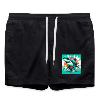 Shark - Swim Trunks - black - Front - AI Model Male 185 light (185cm)