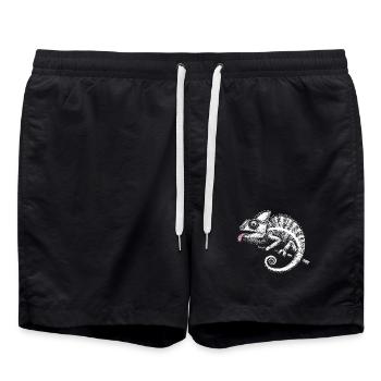 Caméléon art tribal pastel - Short de bain - noir - Devant - AI Model Male 185 light (185cm)