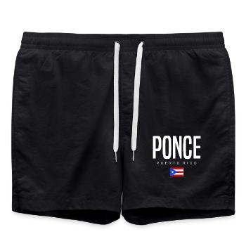 Ponce Porto Rico Portoricain - Short de bain - noir - Devant - AI Model Male 185 light (185cm)