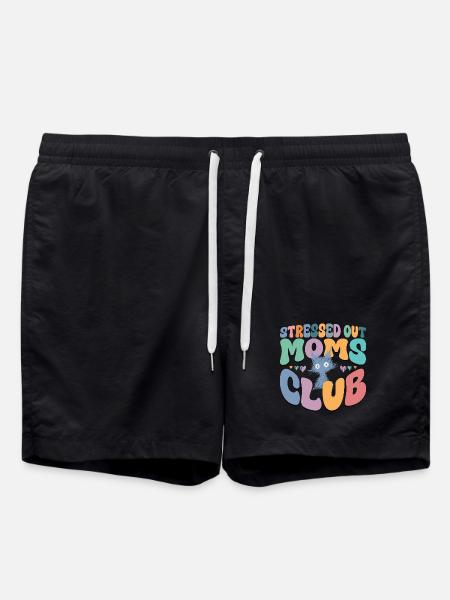 Mom Life Graphic Tee - Swim Trunks - black