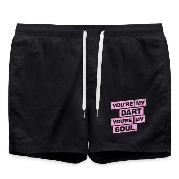Darts Shirt Hoodie You are my soul - Swim Trunks - black - Front - AI Model Male 185 light (185cm)