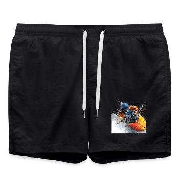 Wasserrausch Kajak im Wildwasser - Badeshorts - Schwarz - Vorne - AI Model Male 185 light (185cm)